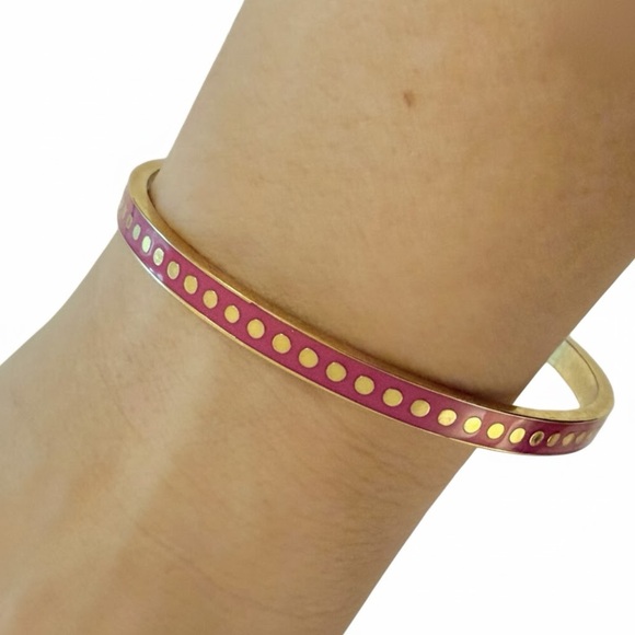 Kate Spade New York Et Cetera Idiom Bangle Bracelet Pink and Gold - Picture 4 of 4